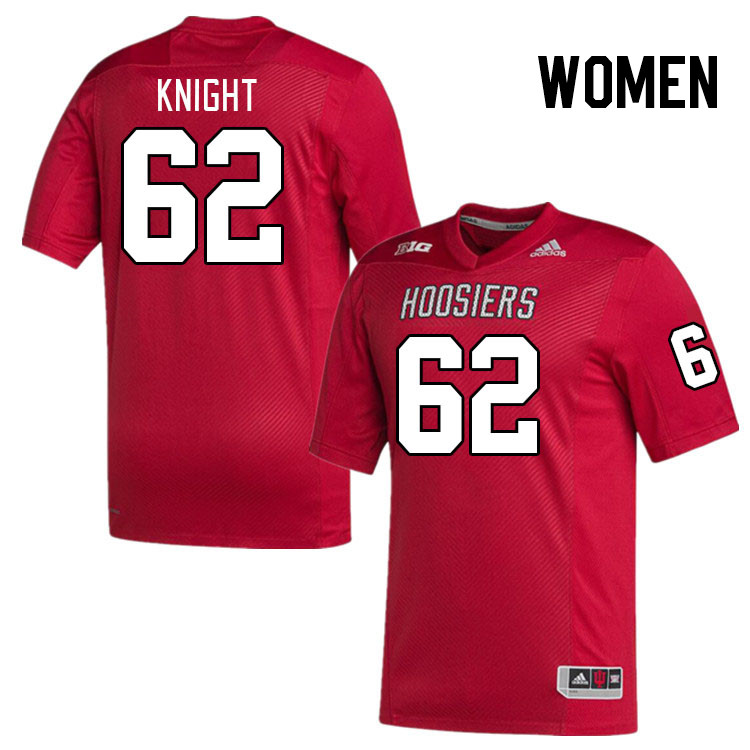 Women #62 Cameron Knight Indiana Hoosiers College Football Jerseys Stitched-Red